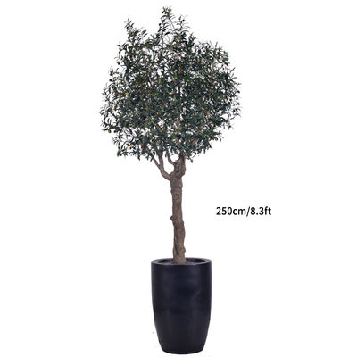 UV Resistant Fake Plant 2.5m tall faux potted olive tree In Planter for Indoor House Plants & Tall Floor Decor