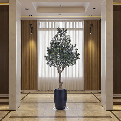 UV Resistant Fake Plant 2.5m tall faux potted olive tree In Planter for Indoor House Plants & Tall Floor Decor