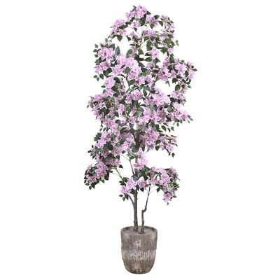 Artificial Bougainvillea Tree with Flower in Plastic Pot for Front Porch Home Office Garden Party Decoration