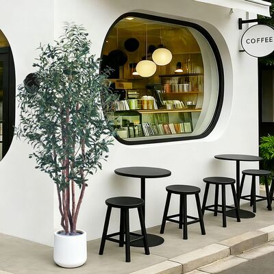 Realistic Artificial Olive Tree with Natural Trunk - 5FT 6FT 7FT, UV Resistant for Luxury Home & Hotel Lobby Decor