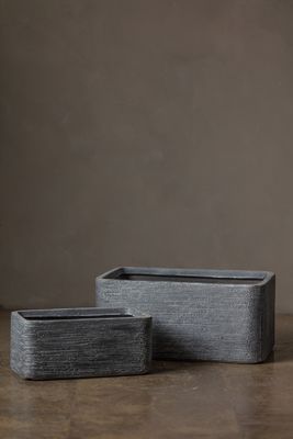 HAIHONG Gray Rectangular Outdoor Planters Artificial Plant Accessories