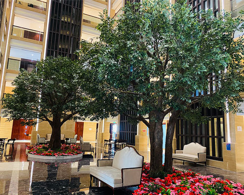 10-13ft aanpasbare grote kunstmatige Banyan Ficus boom met dichte luifel - Lobby middelpunt voor commerciële ruimtes