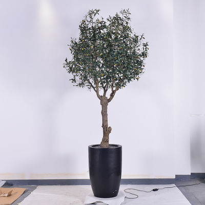 UV Resistant Fake Plant 2.5m tall faux potted olive tree In Planter for Indoor House Plants & Tall Floor Decor