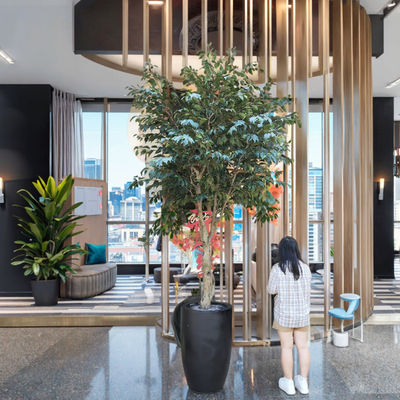 In- en buitenshuis valse zijdeplant 2,8 m 9,3 ft Ficus kunstmatige boom voor thuis, kantoor, woonkamer en tuin