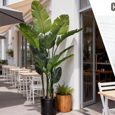 Hoogwaardige echte tastbladeren kunstmatige plant Strelitzia Nicolai brandwerend nep paradijsvogel voor binnen en buiten