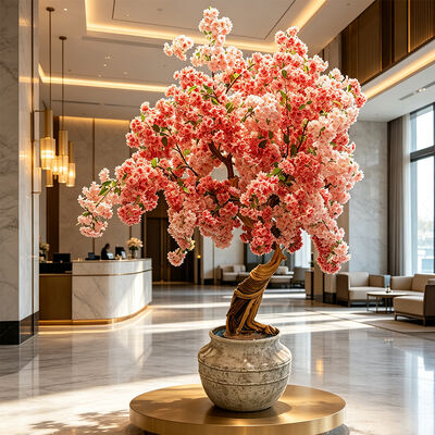 Kunstmatige Kersenbloesemboom Echte Houten Stam Zijde Sakura Bloesemboom voor Bruiloft Decoratie Binnen Buiten